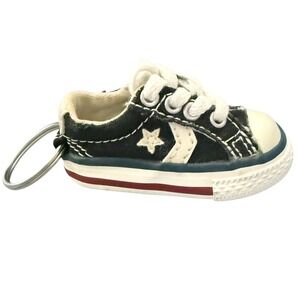 Converse Sneaker Shoe Keychain Charm Black White Novelty Collectible